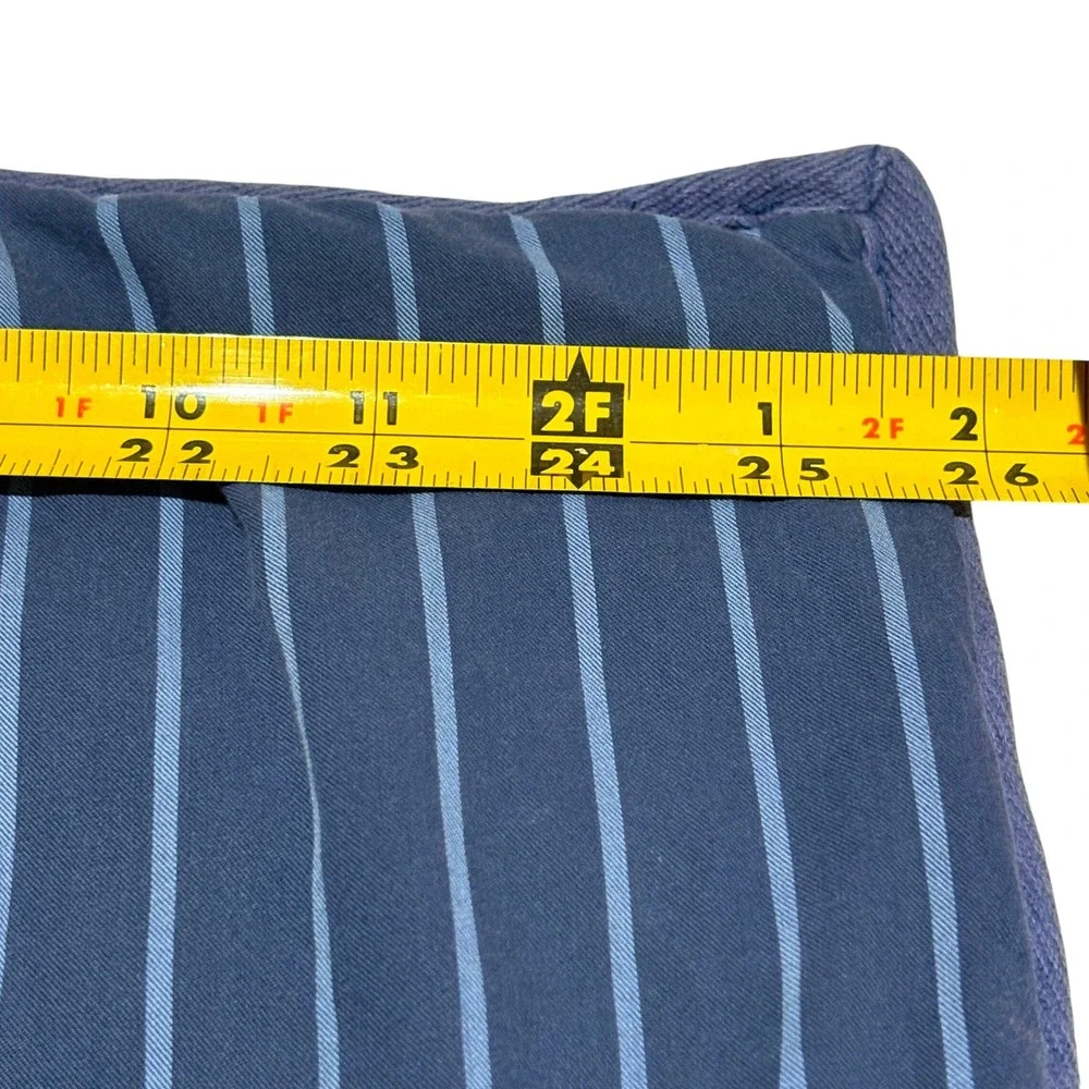 PBteen Pottery Barn Set if 2 Navy Blue Pinstripe Quilted Euro Shams 26x26 Cotton